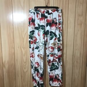 Floral Rose Silky Women Pants 1X